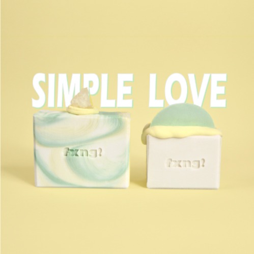 fxng 퐁 simple love SET (비누 2개 비누 망 선물 상자 엽서 종이 가방) 고체 세안 비누 솝-비보트