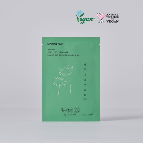[10장]키위글로우 비건 제주 연꽃 수분 미백 마스크팩 27mL-비보트